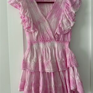 LoveShackFancy Pink Ruffle Tiered Dress